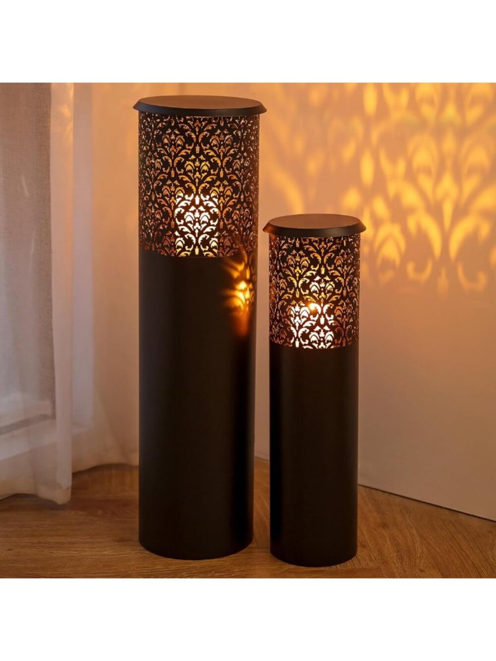 Elegant Tall Floor Candle Holders - 23.8"/31.5" Decorative Lanterns for Outdoor